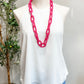 Pink Seed Bead Necklace