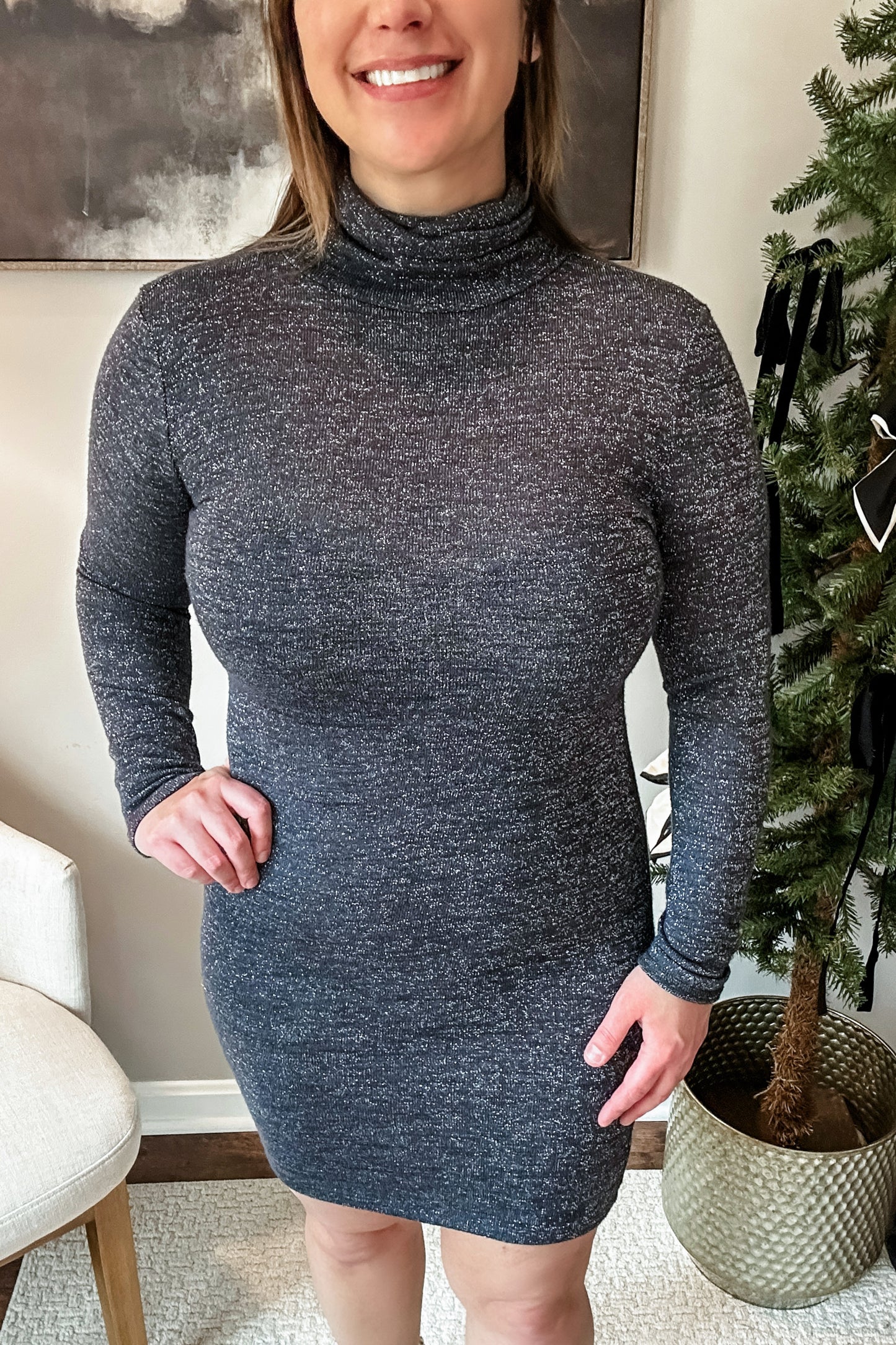 (S) H&M Sparkle Knit Dress