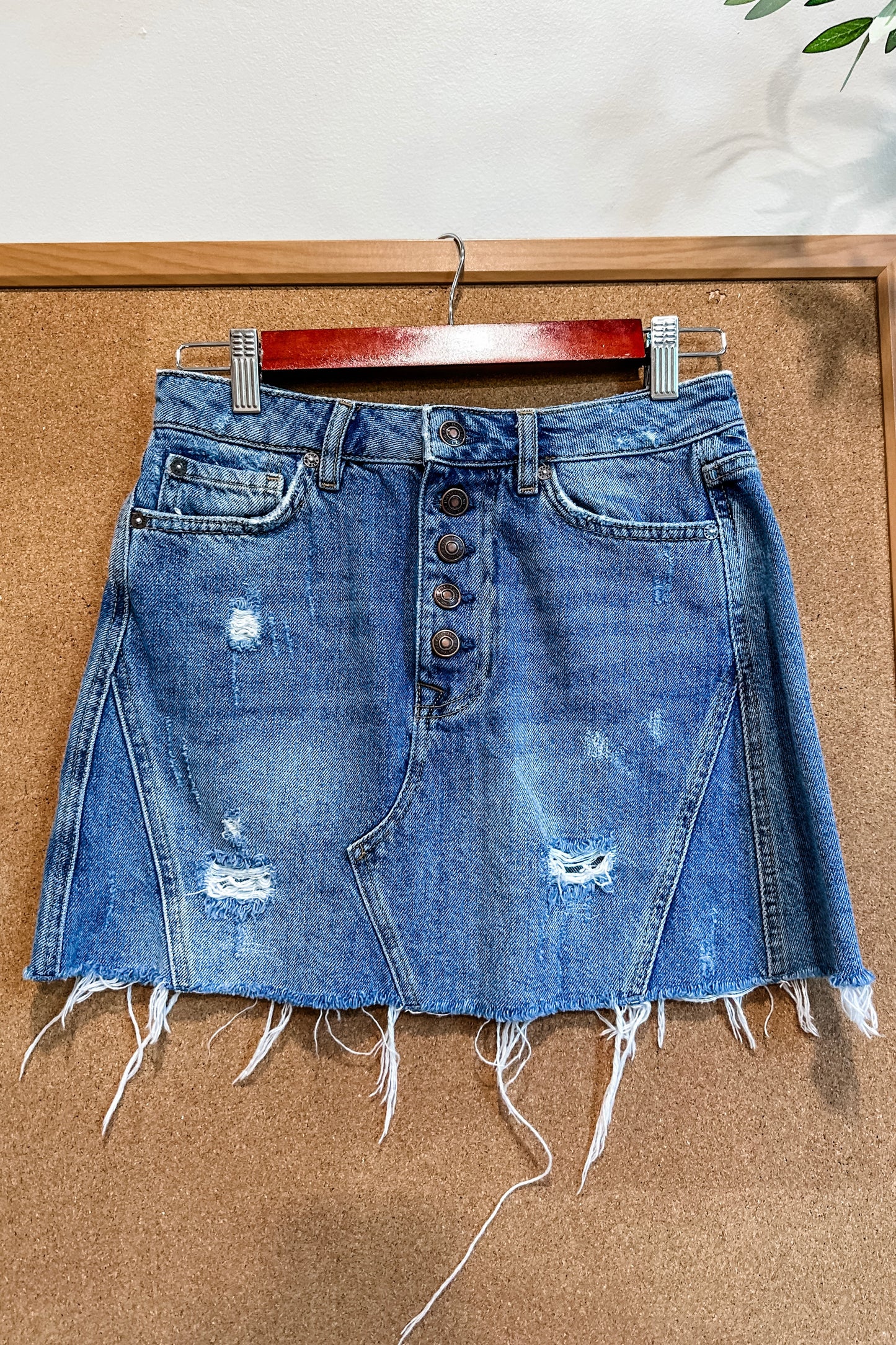 (4) Free People Denim Skirt