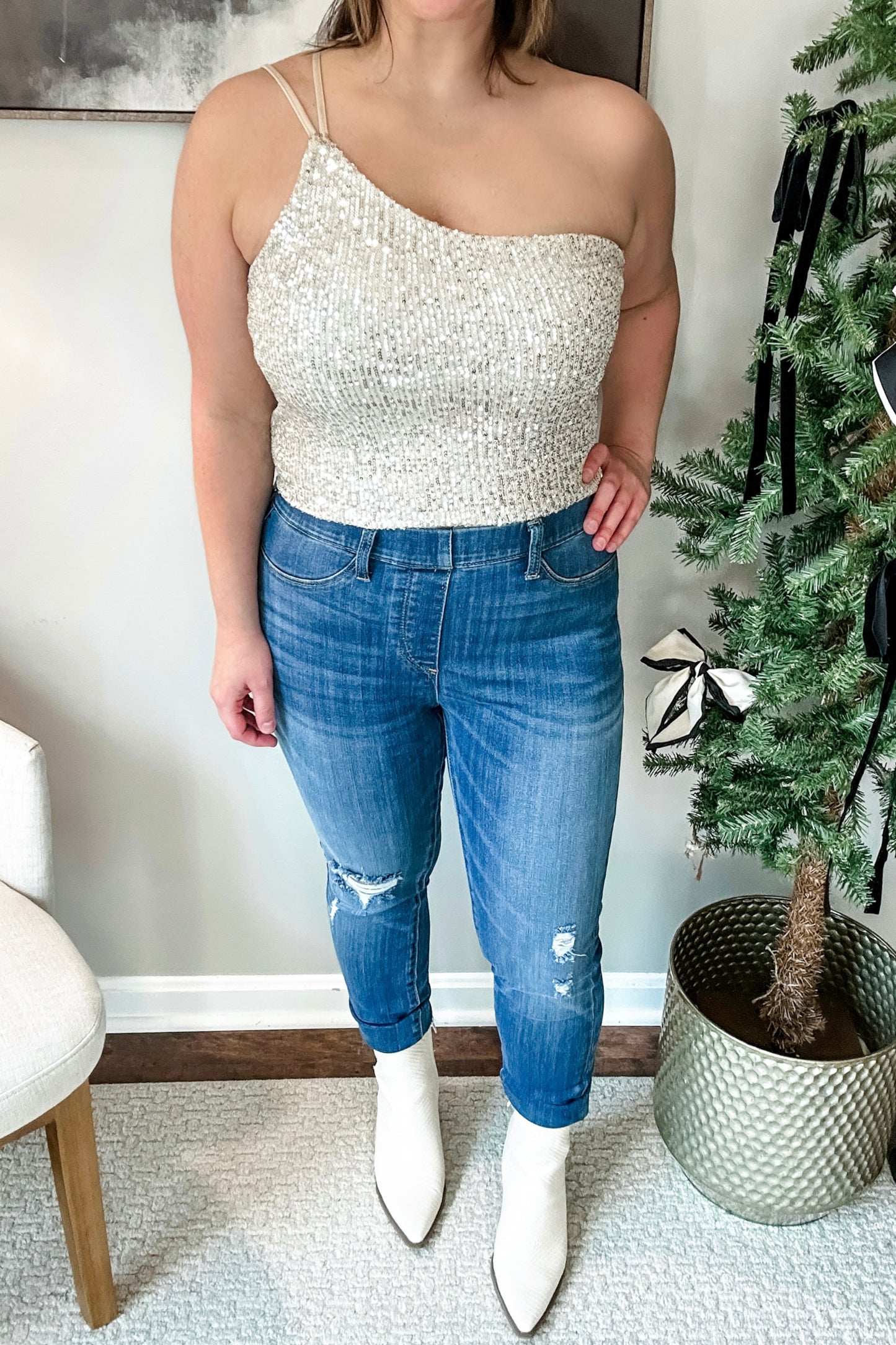 (M) Sequin New Years Top