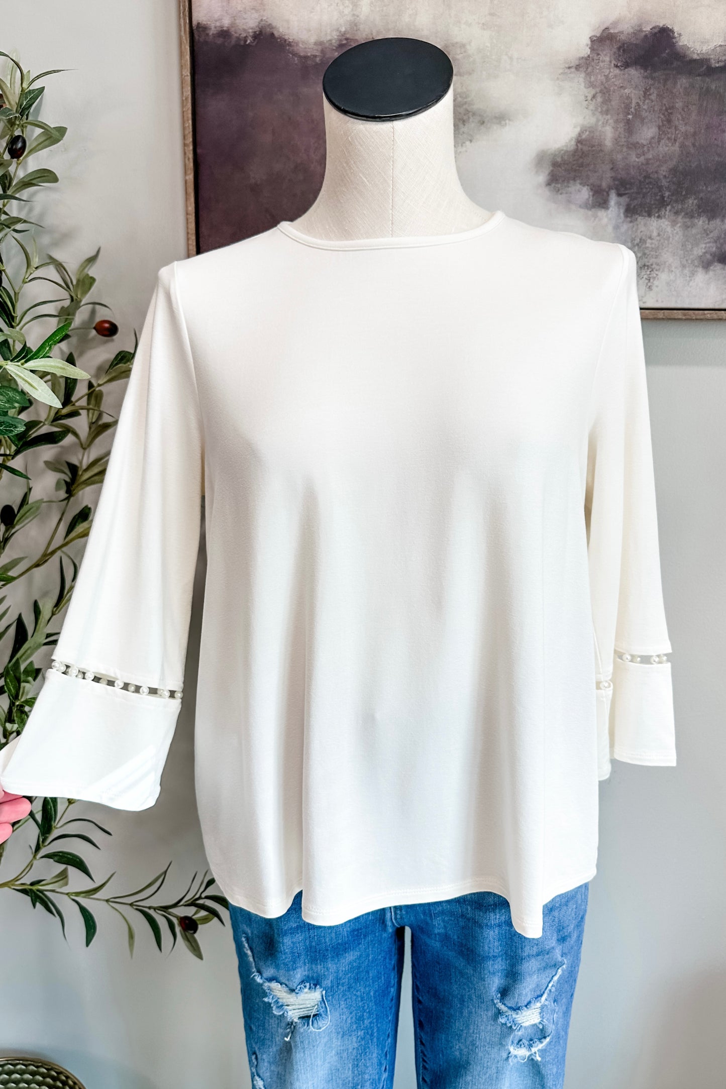 (S) J.Jill Pearl Sleeve Blouse