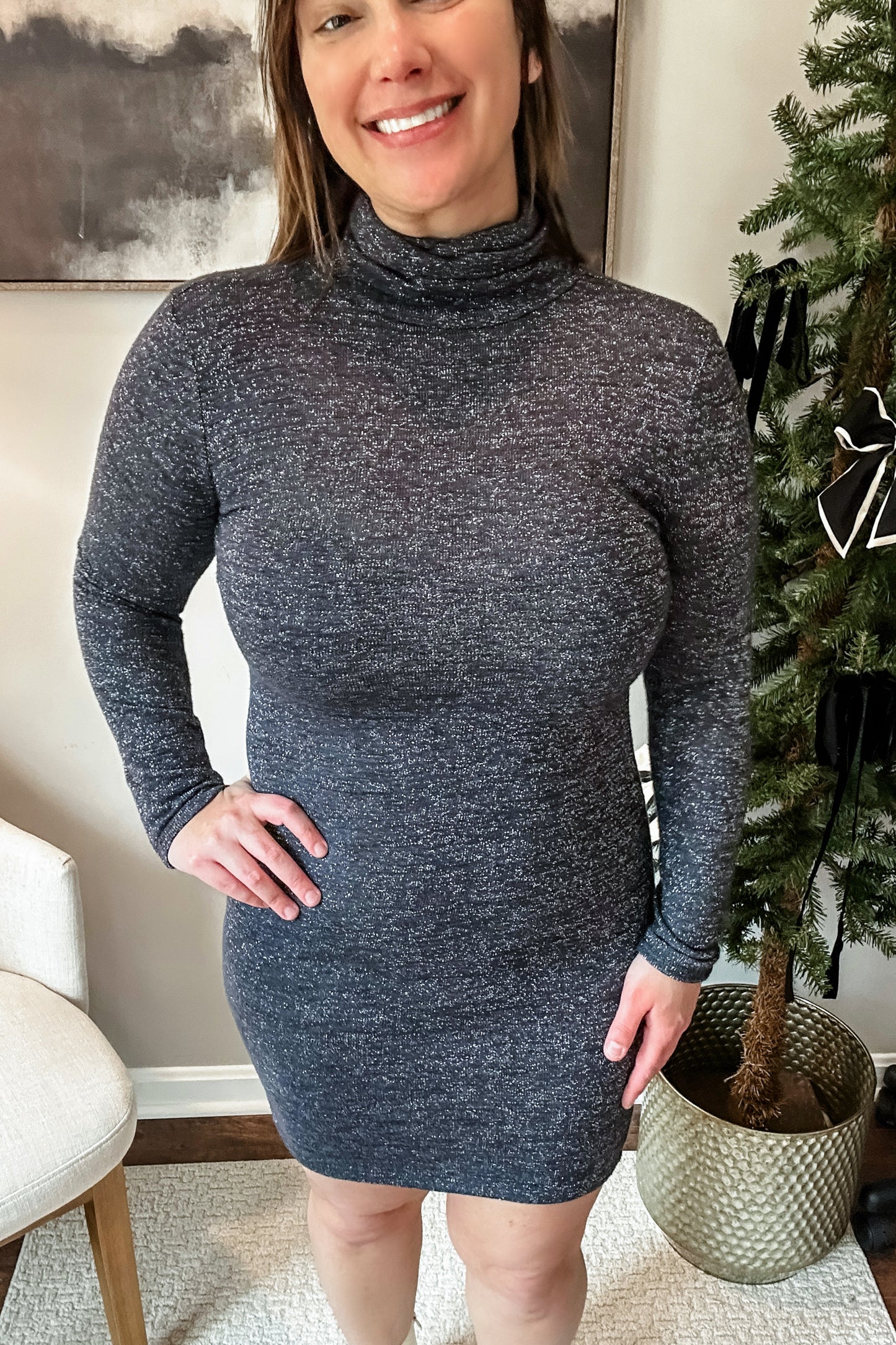 (S) H&M Sparkle Knit Dress