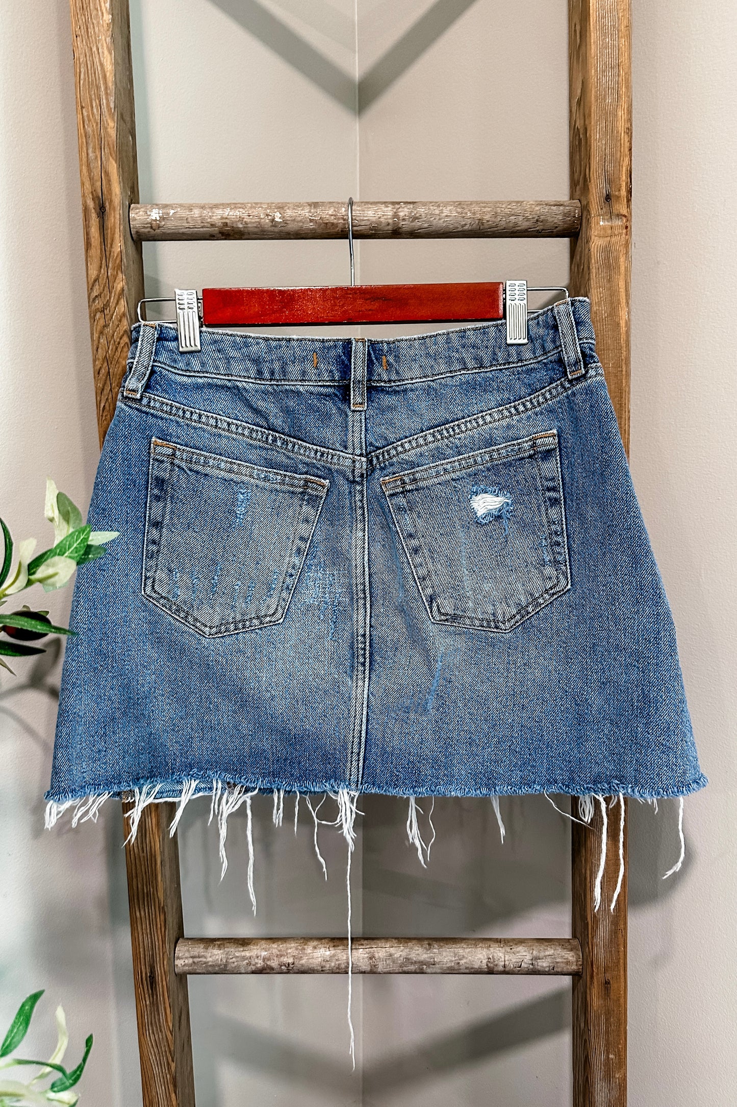 (4) Free People Denim Skirt