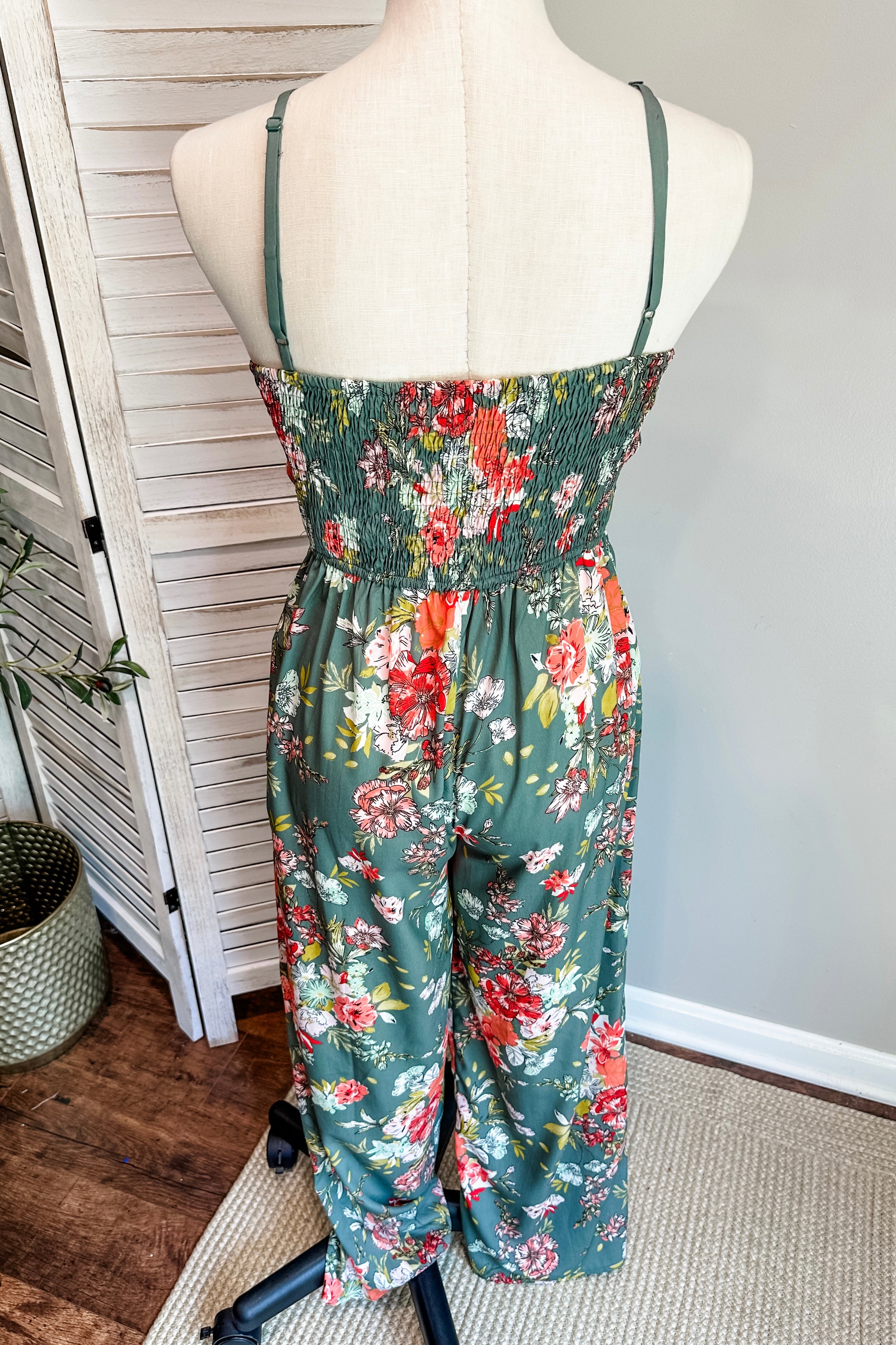 M Band of Gypsies Floral Jumpsuit Cream Cotton Style Studio