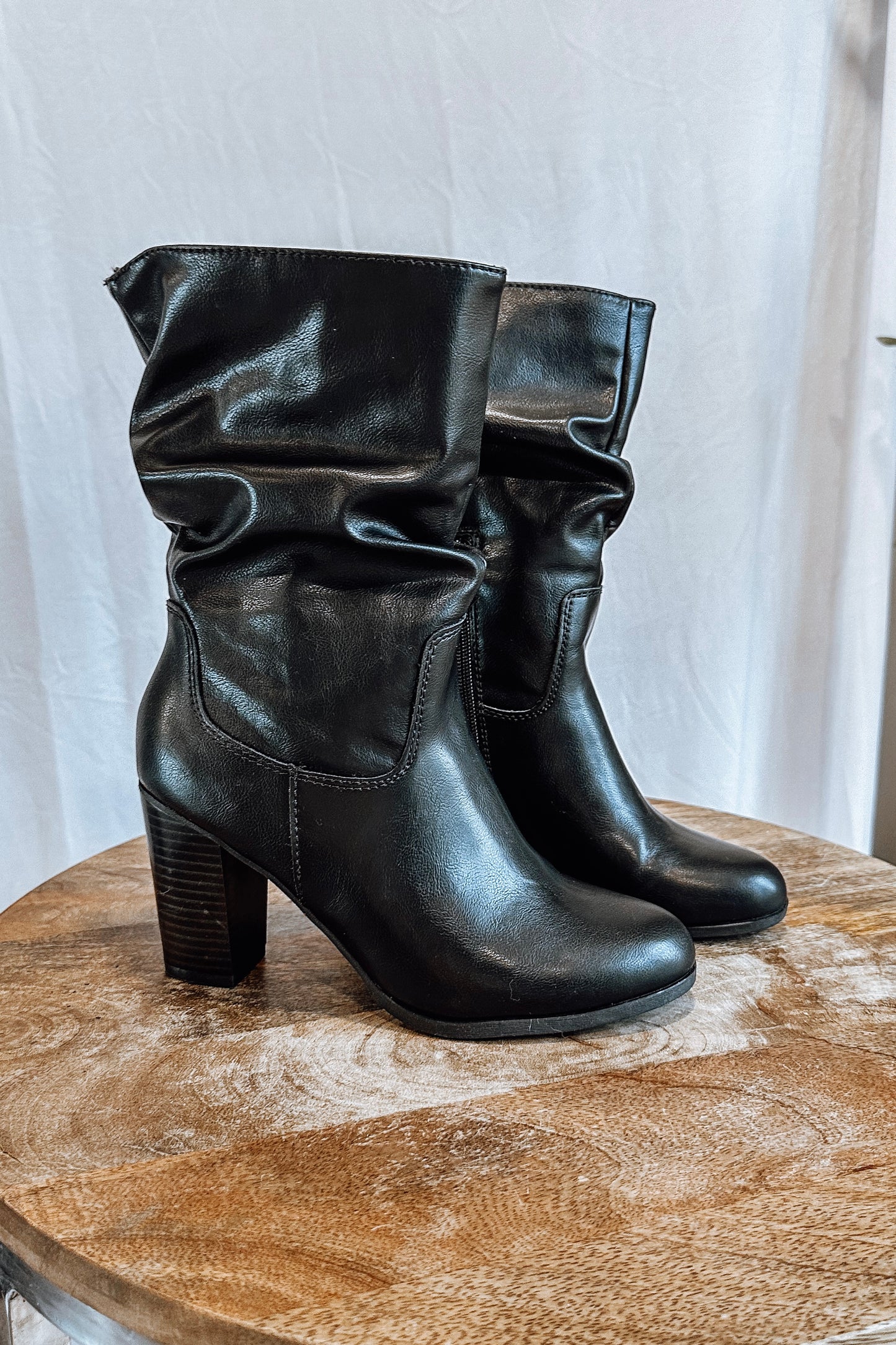 (6.5) Style & Co Leather Slouch Bootie