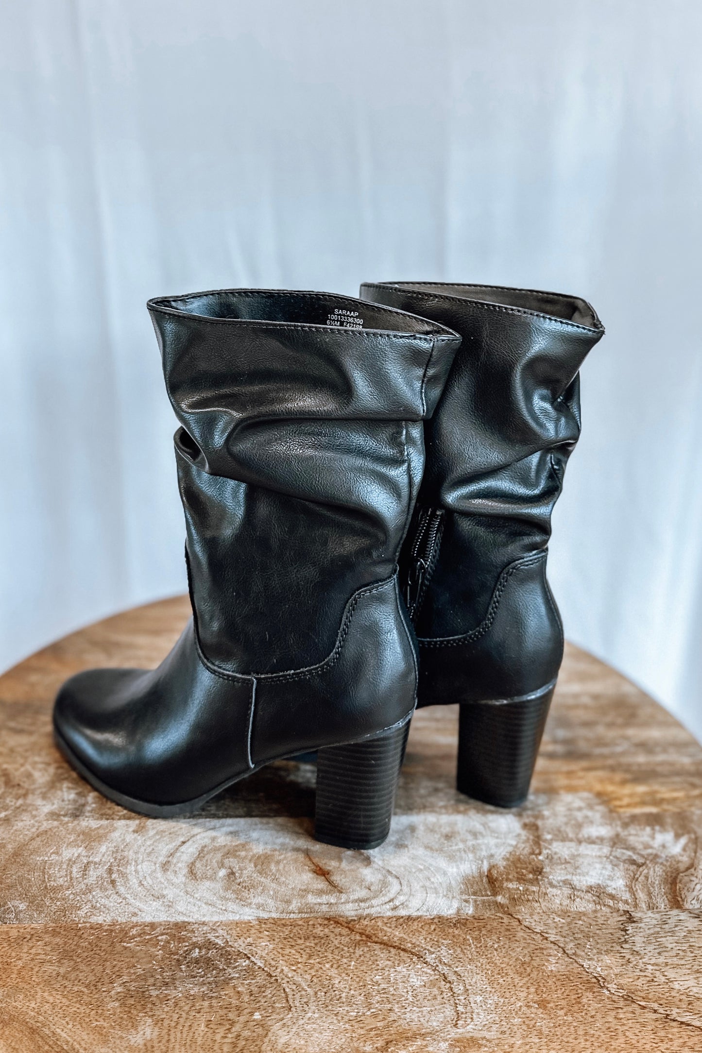 (6.5) Style & Co Leather Slouch Bootie