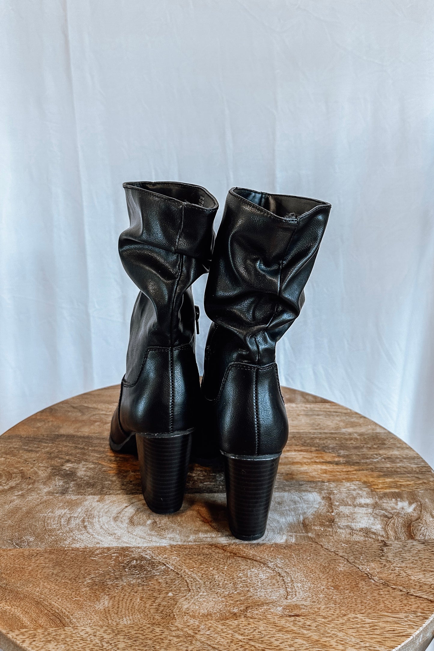 (6.5) Style & Co Leather Slouch Bootie