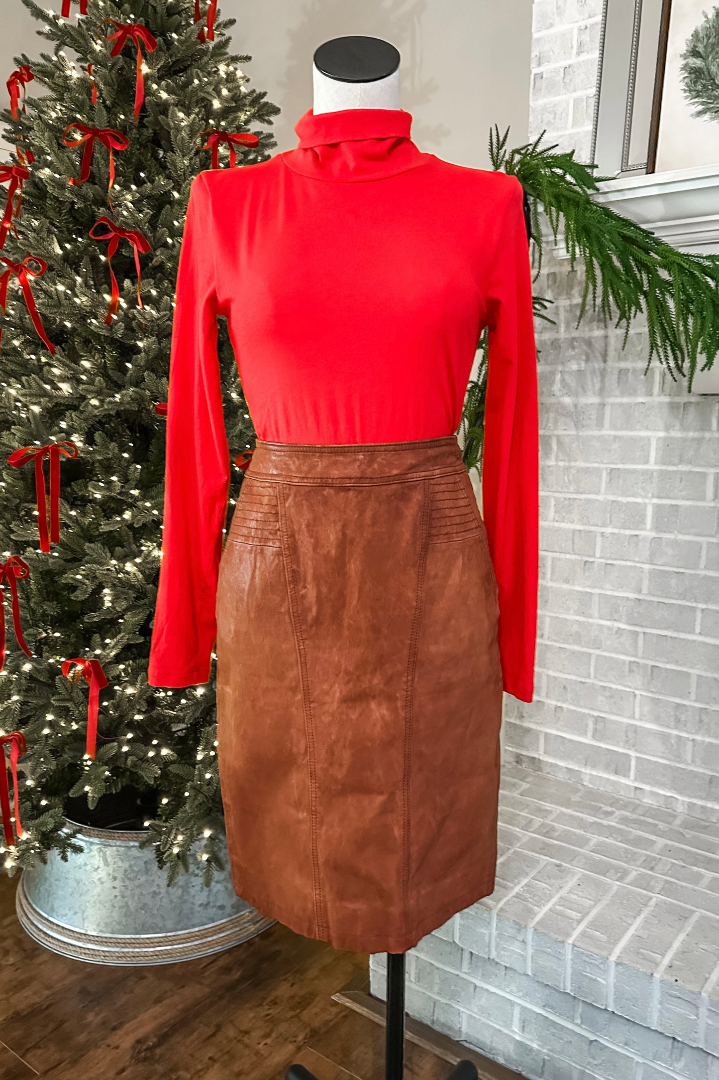 (4) J.Crew Collection Leather Skirt