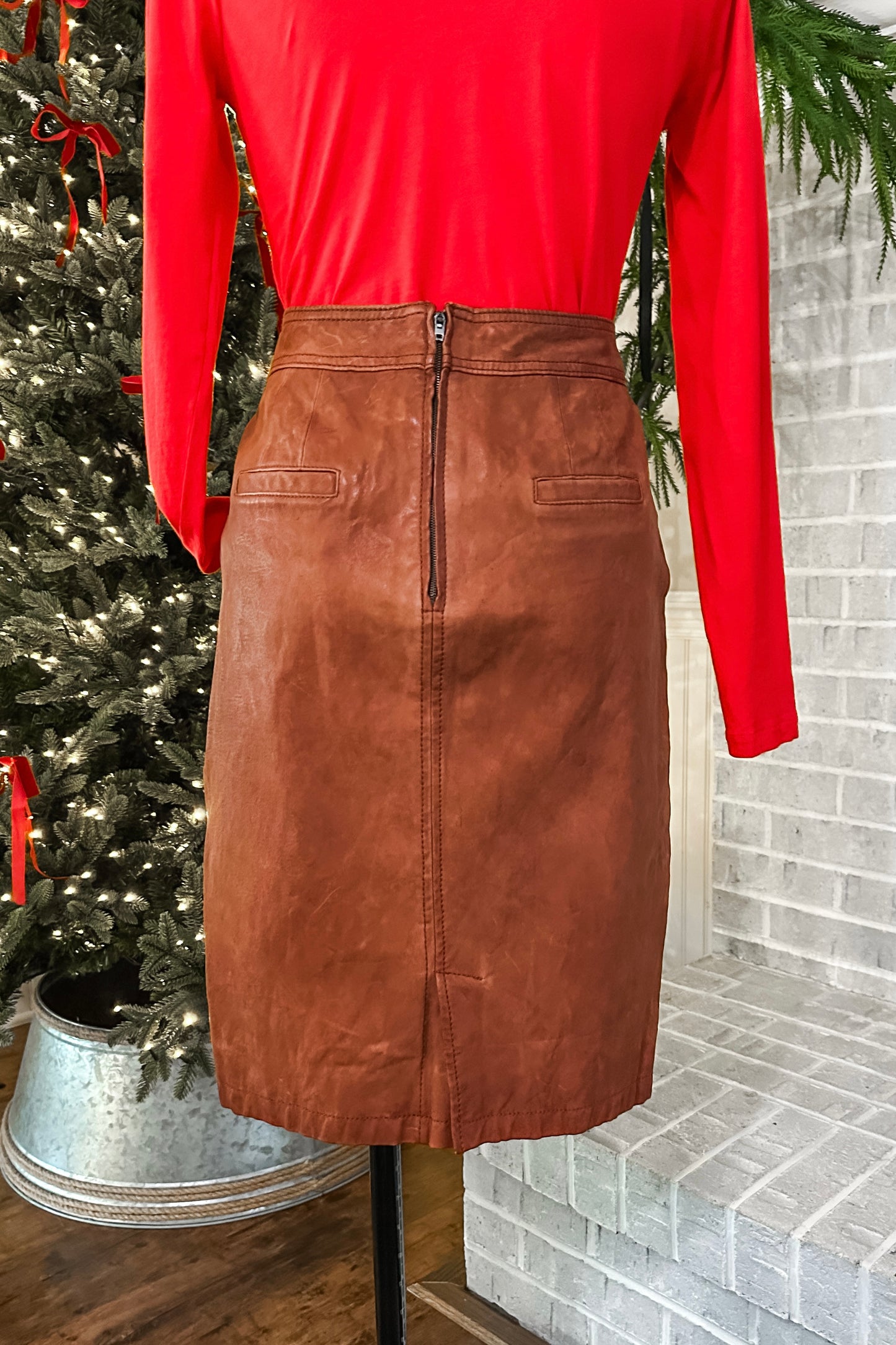 (4) J.Crew Collection Leather Skirt