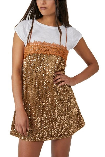 (M) Free People Sequin Slip Mini