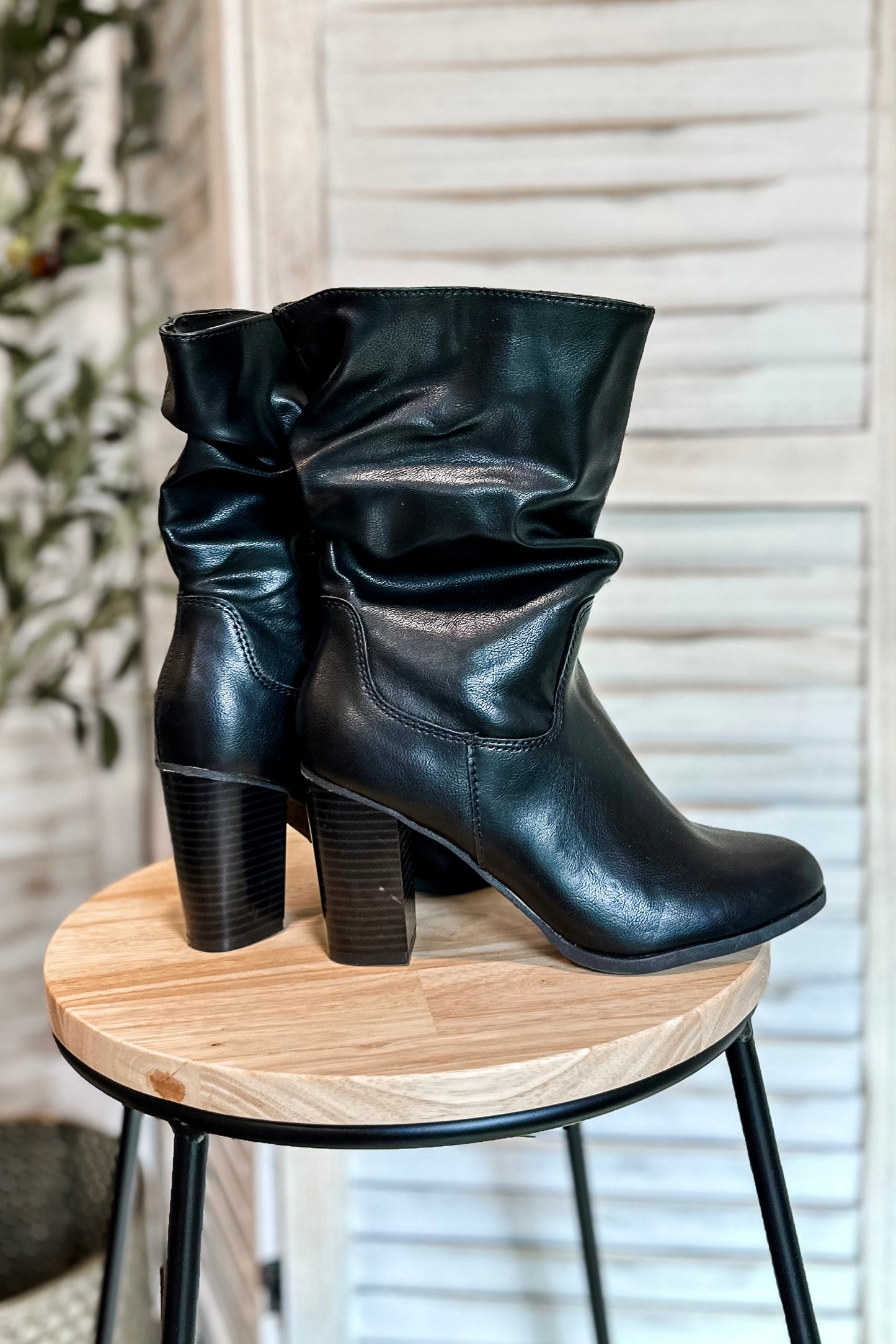 (6.5) Style & Co Leather Slouch Bootie