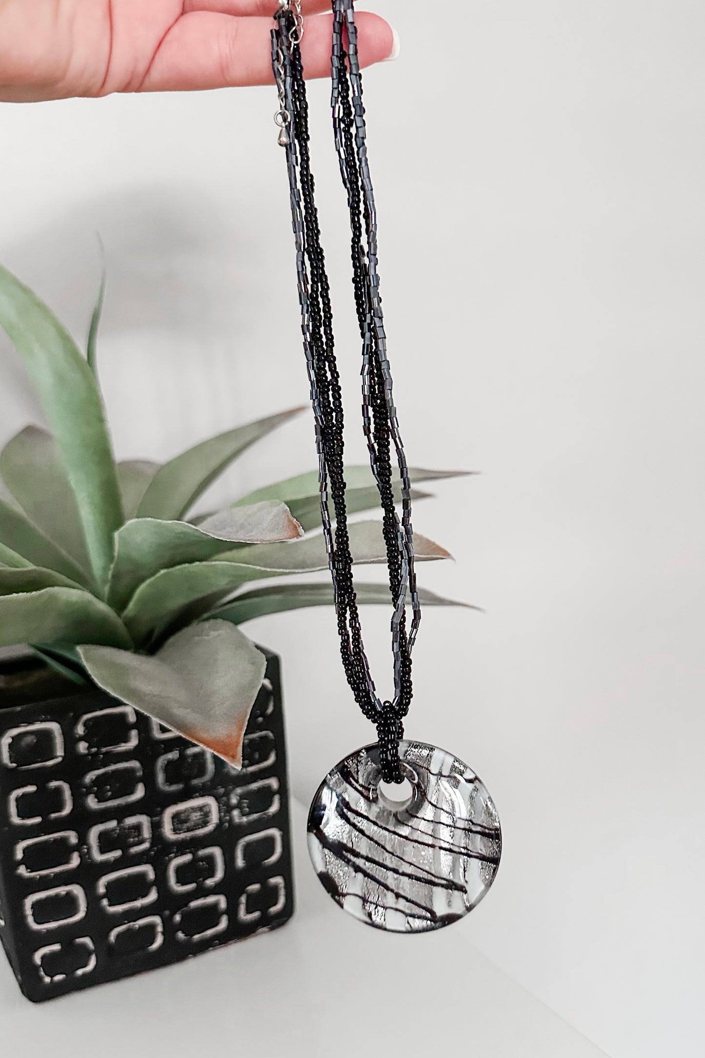 Seed Beed Pendant Necklace