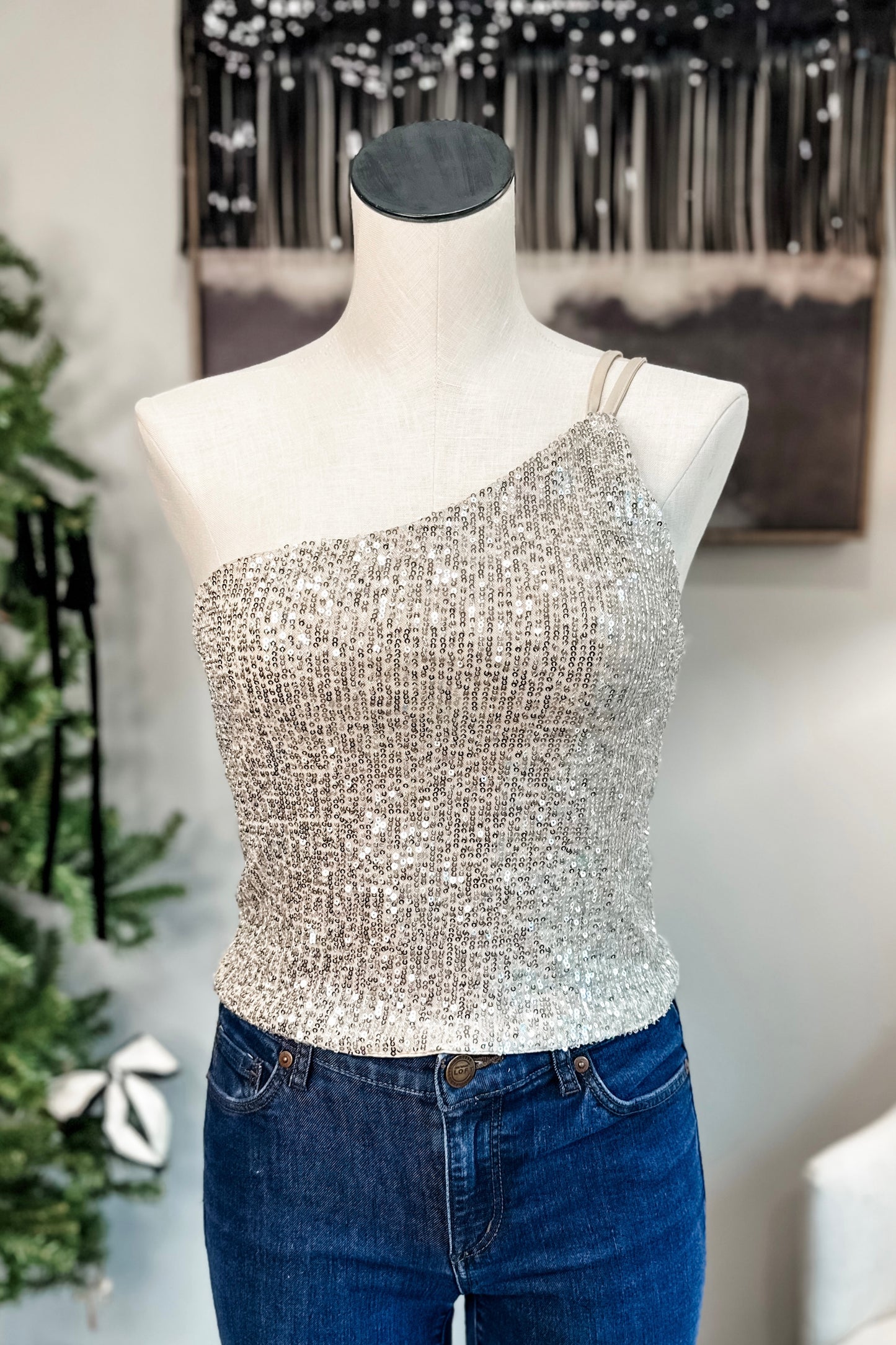 (M) Sequin New Years Top