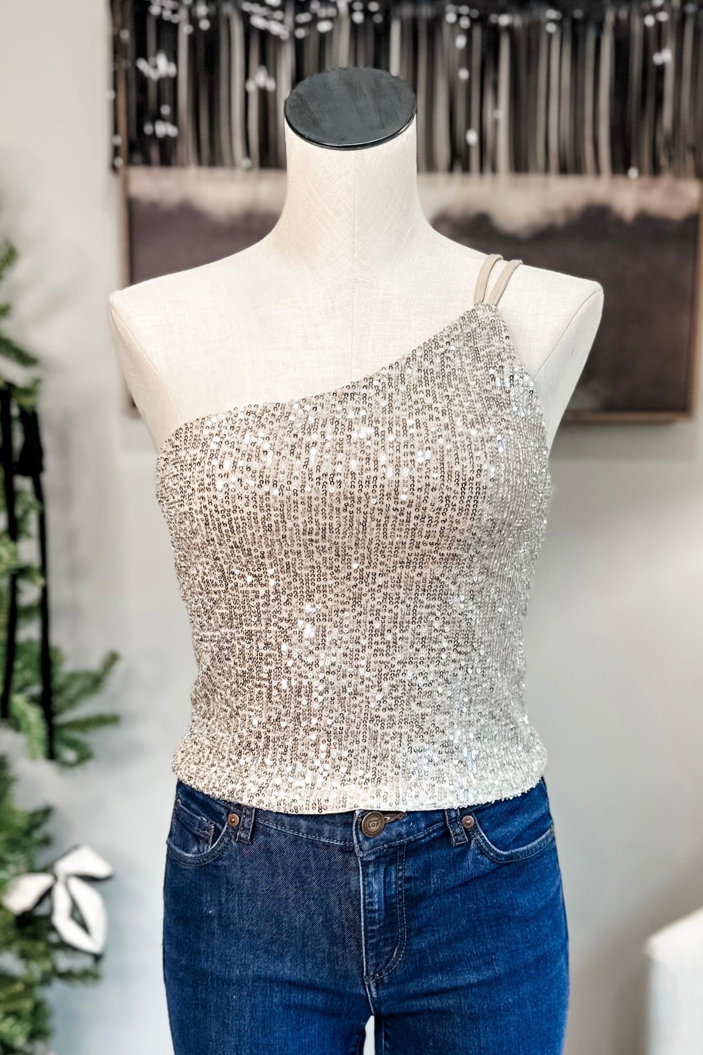 (M) Sequin New Years Top