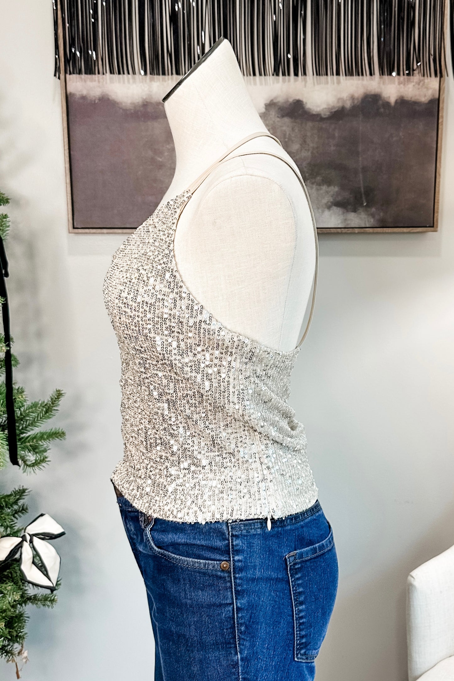 (M) Sequin New Years Top