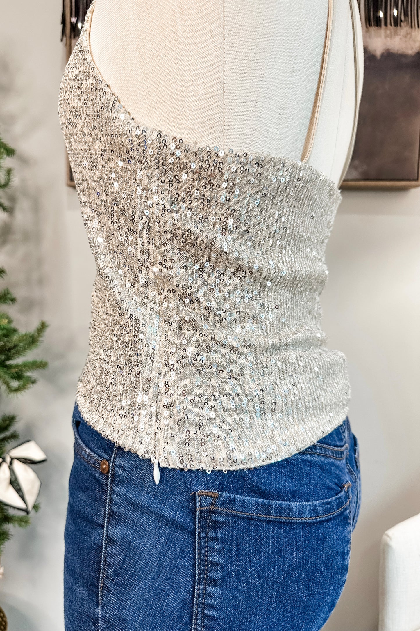 (M) Sequin New Years Top